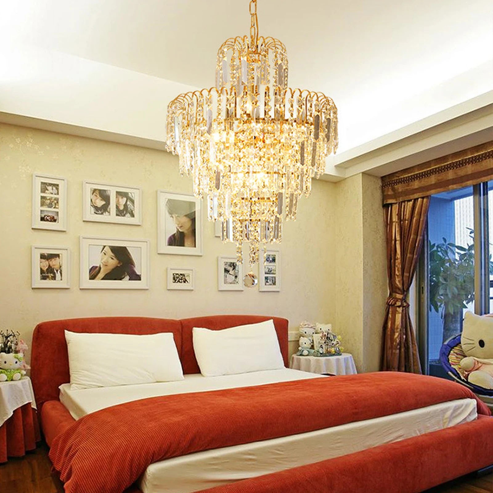 Elegant Modern Ceiling Light K9 Crystal Chandelier Pendant Lighting Fixture Lamp