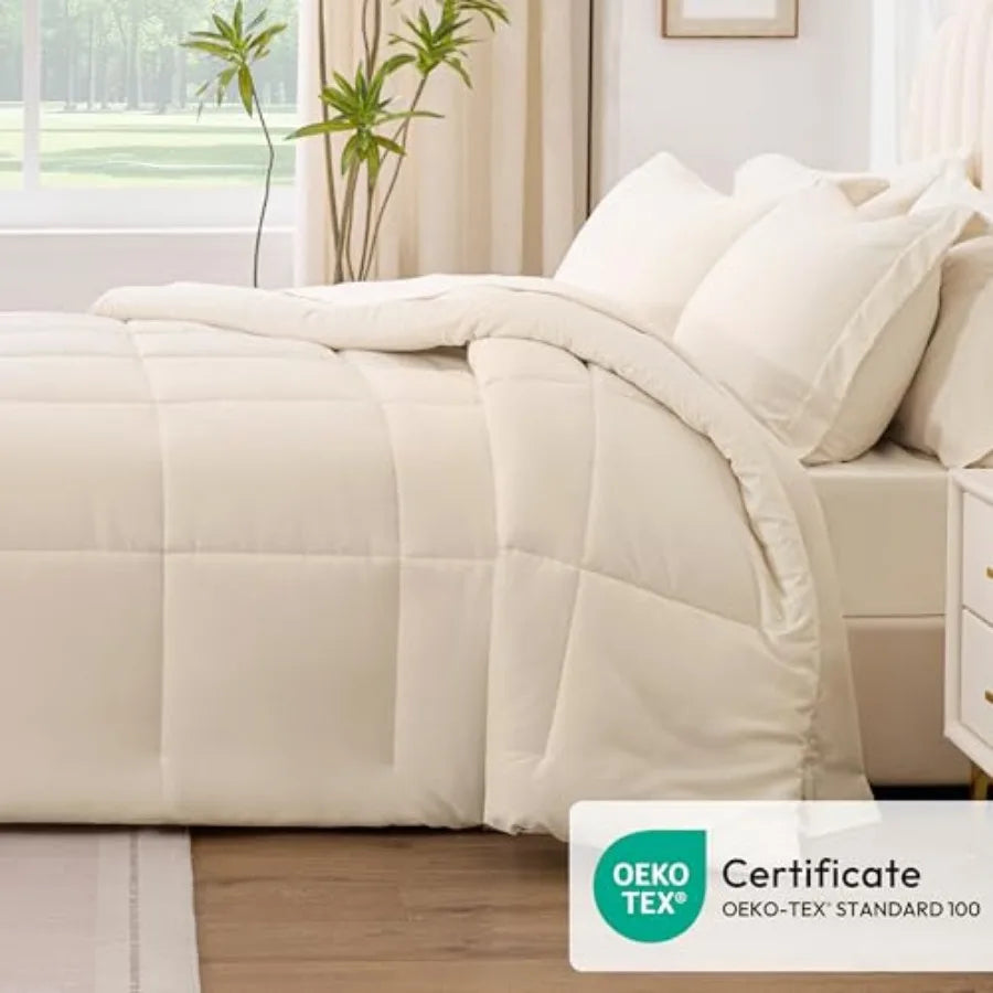 Comforter Set 7 Pieces Bed in a Bag All Season Bedding Sets