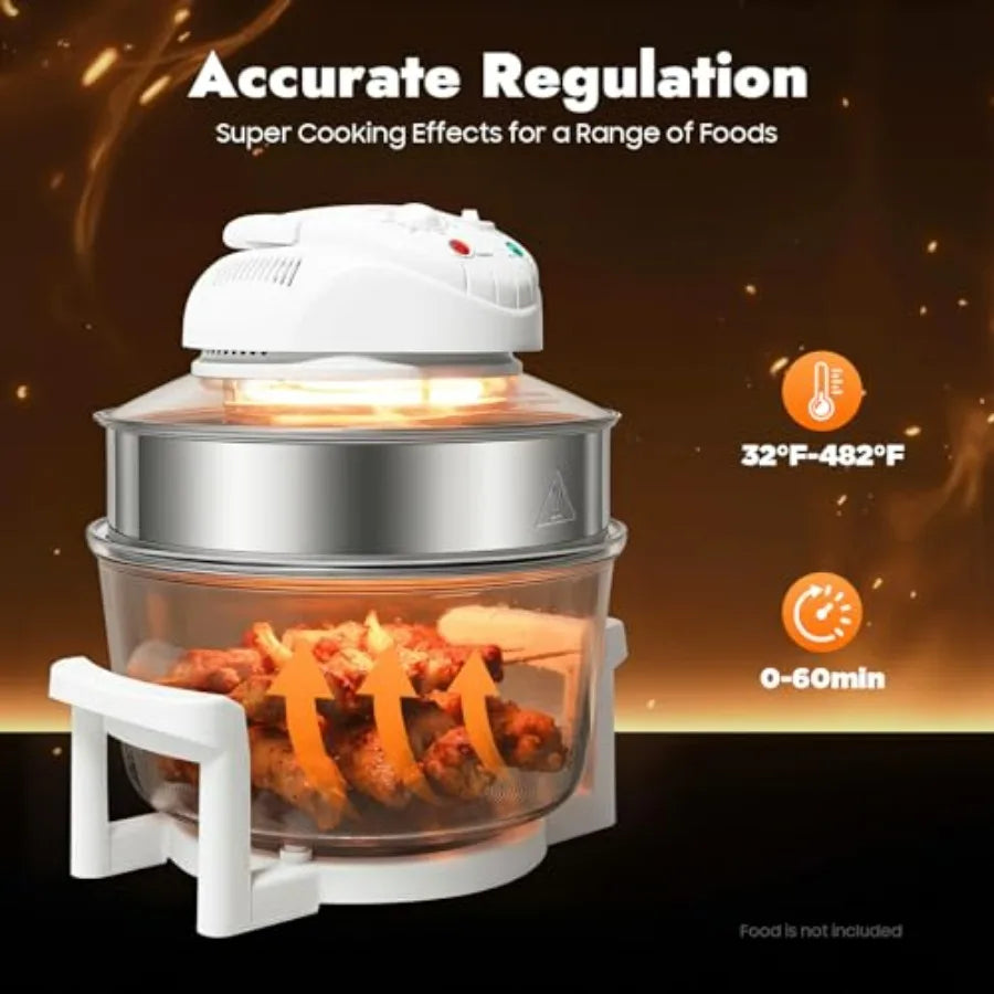 Extra Large Glass Turbo Air Fryer 17.96Qt 360 Viewable