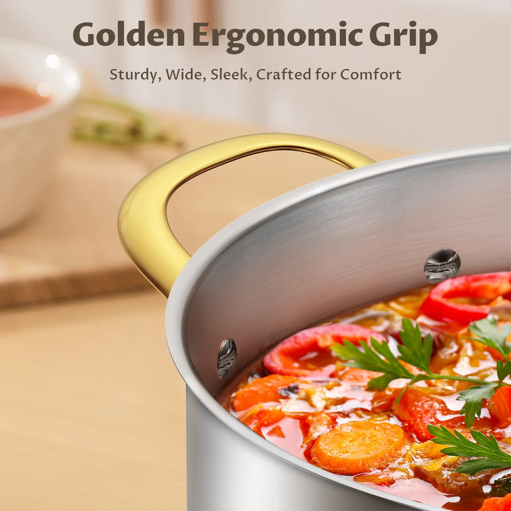 6/8/12 QT Stainless Steel Stockpot with Lid,