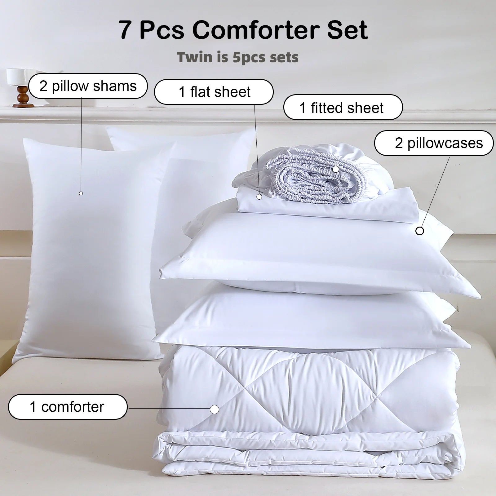 5pcs/7pcs Twin Full Queen King Bedding Sets Home Decor