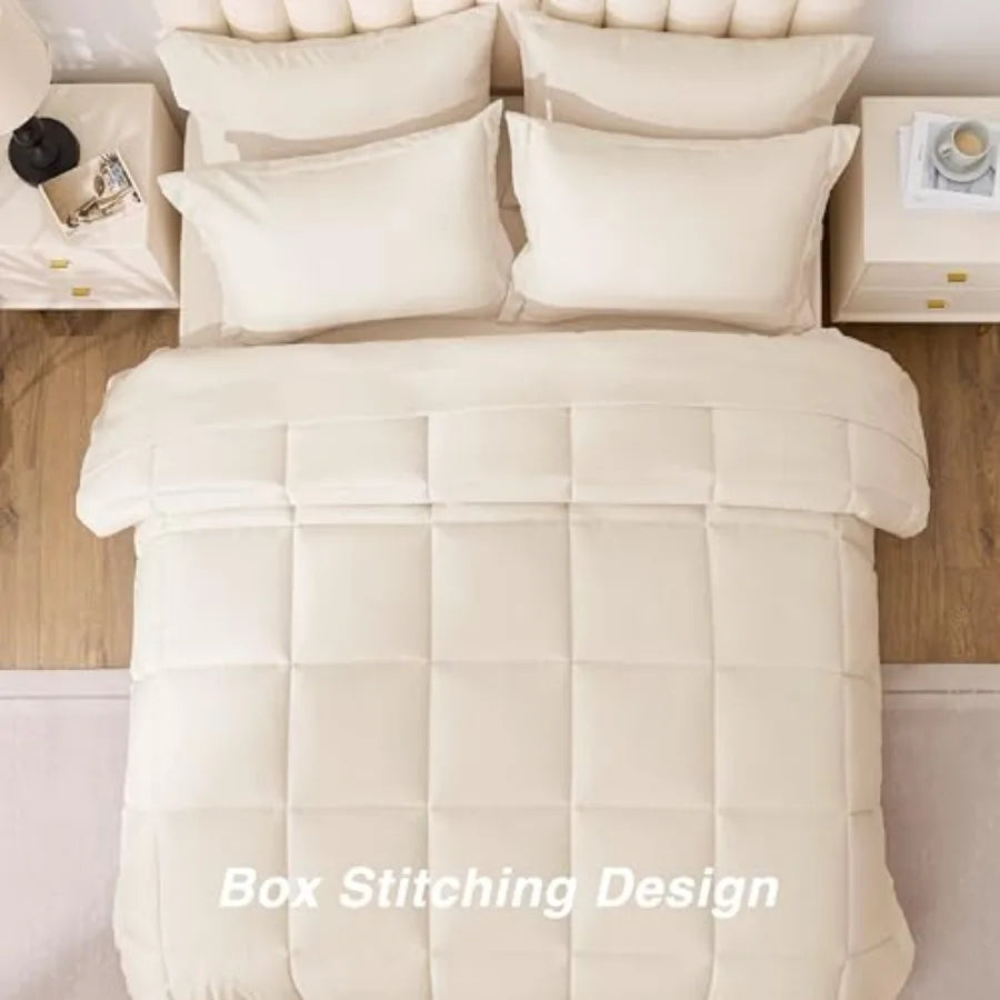 Comforter Set 7 Pieces Bed in a Bag All Season Bedding Sets
