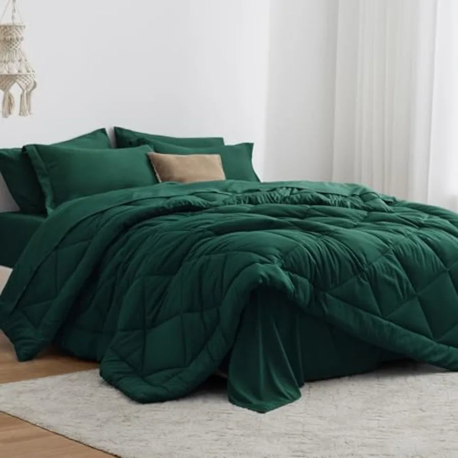 Comforter Set 7 Pieces Bed in a Bag All Season Bedding Sets