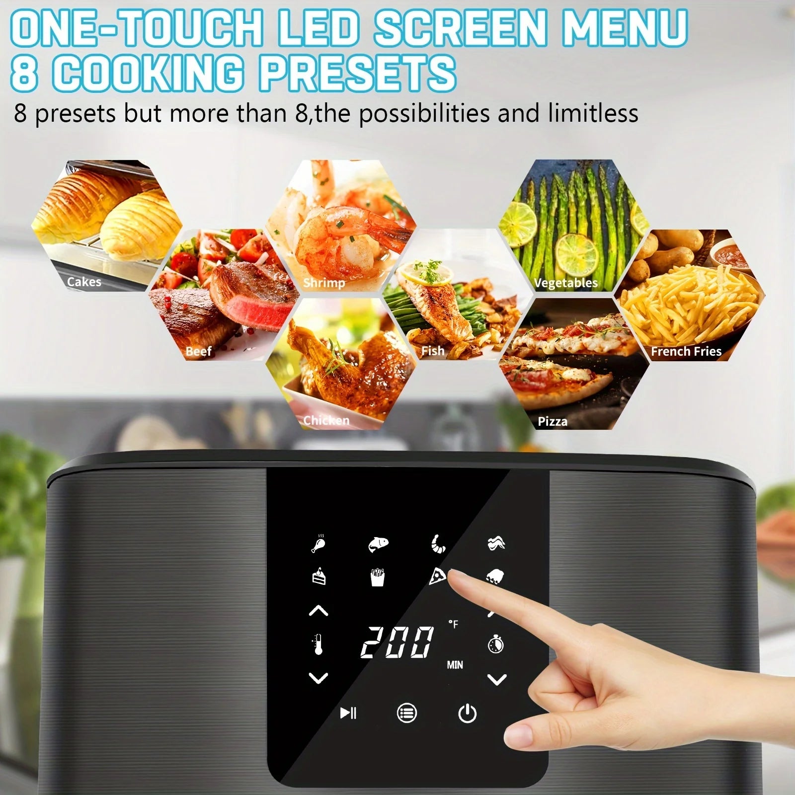 KitCook Large Air Fryer, 1500W 7QT AirFryer Cooker