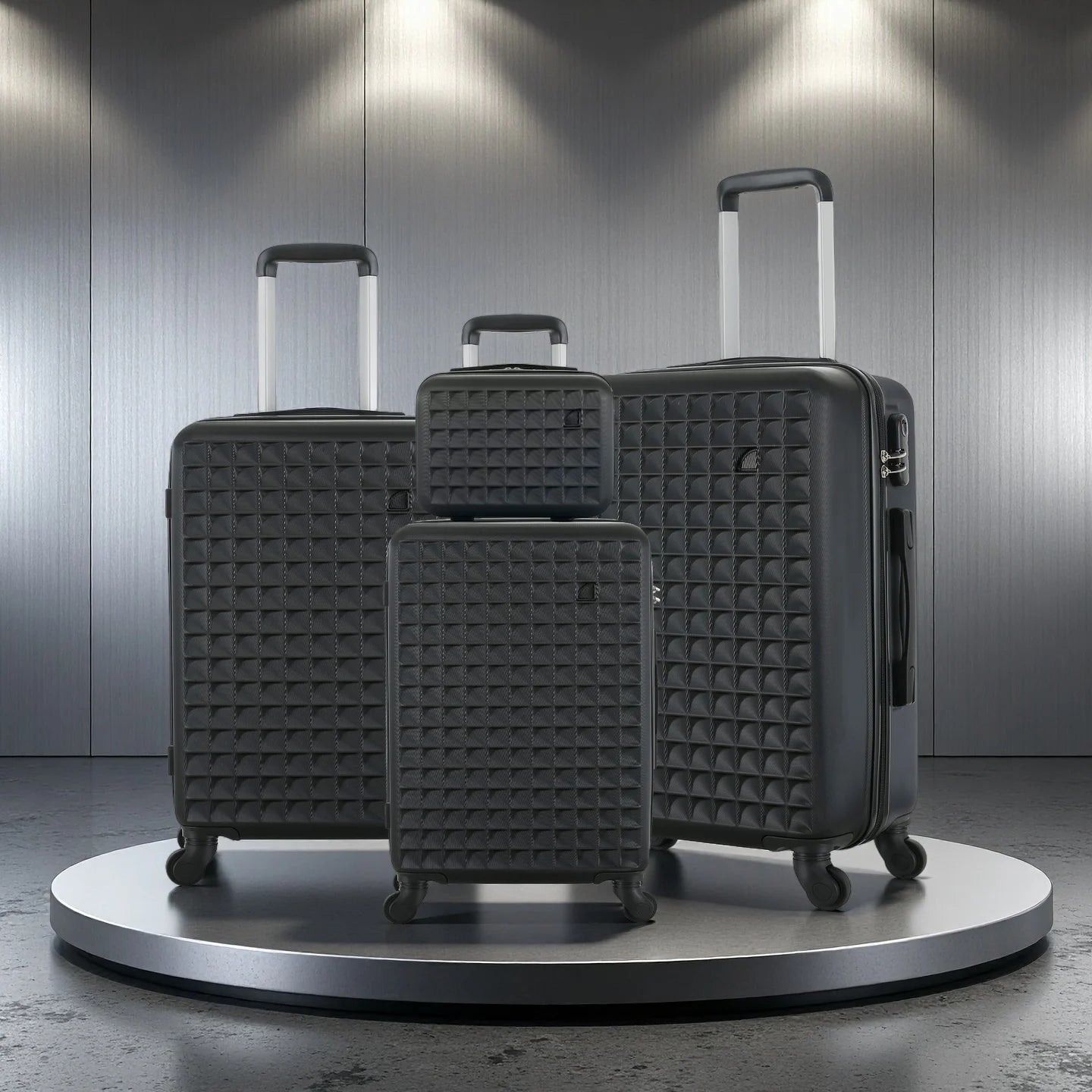 4-Piece Cosmetic Case Luggage With Wheels  (18/23/27 Inch)