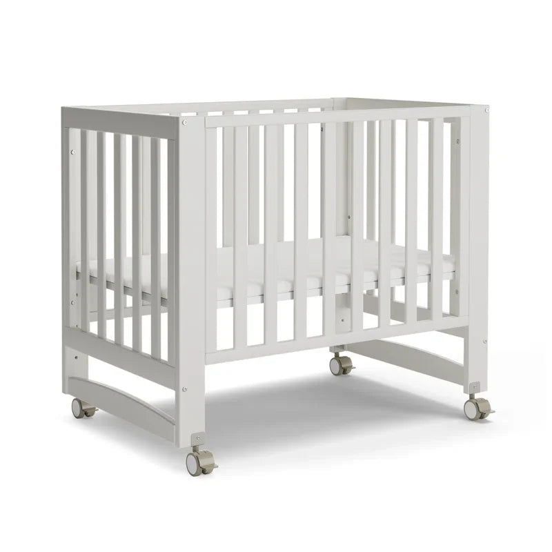 6-in-1 Portable Mini Crib with Mattress / Height Adjustable,