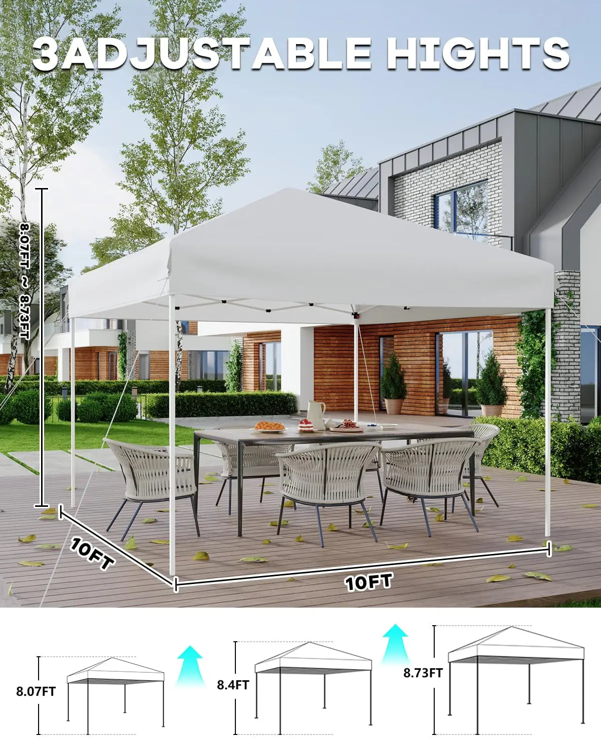 10x10ft Pop Up Canopy Tent, Outdoor Instant Shelter UV Protection
