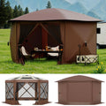 13FT  Gazebo 6-Sided  Canopy Tent With Mosquito Netting,