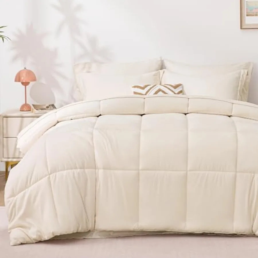 Comforter Set 7 Pieces Bed in a Bag All Season Bedding Sets