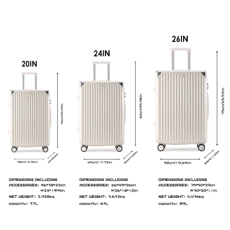 Multi-Functional Large-Capacity Luggage  with Rotating Wheels 20", 24", 28"