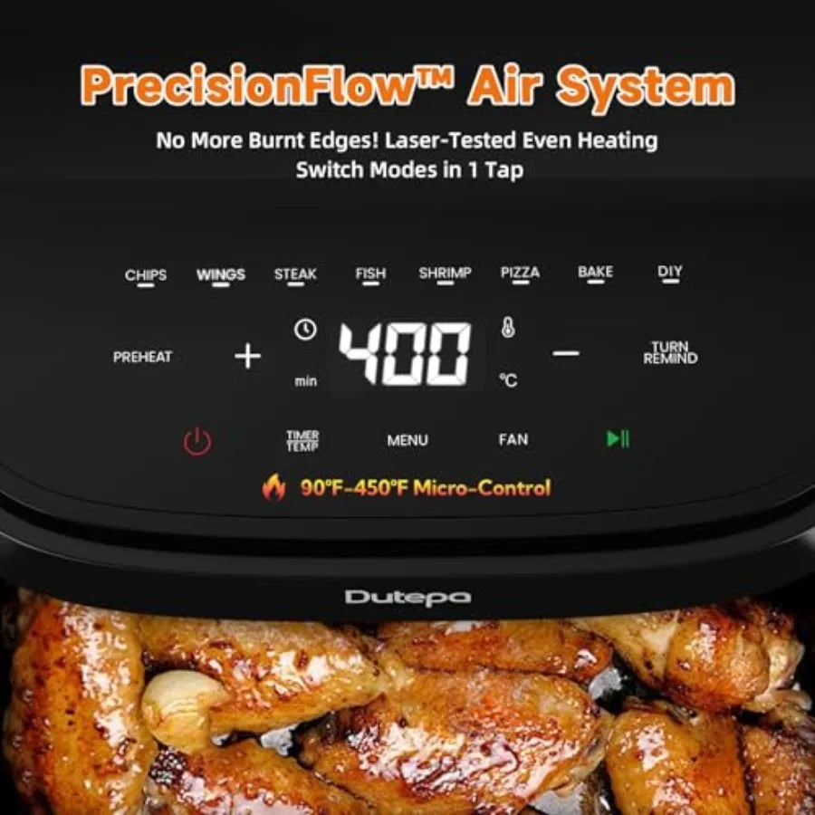 Air Fryer 8-in-1- 4.5Qt Compact , DC Motor Fast Crispy Cooking