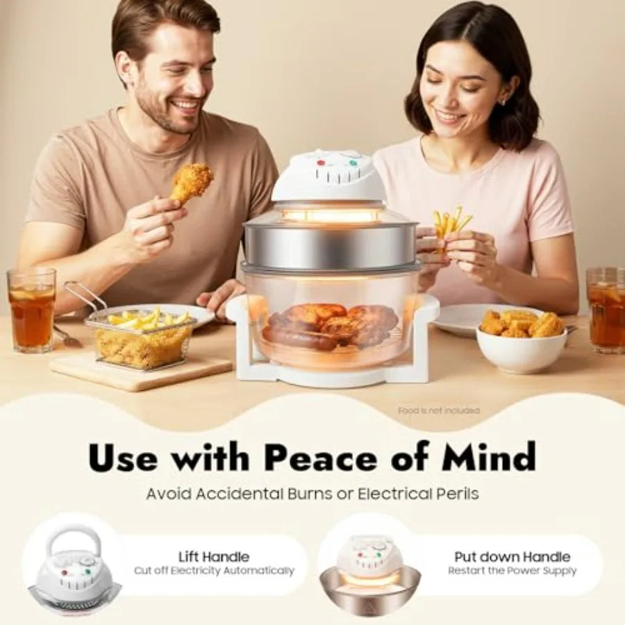 Extra Large Glass Turbo Air Fryer 17.96Qt 360 Viewable