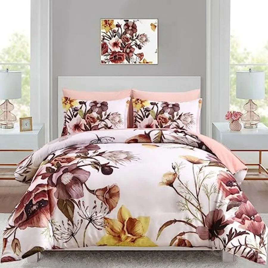Floral Comforter Set 7 Pcs Flower Bed in a Bag