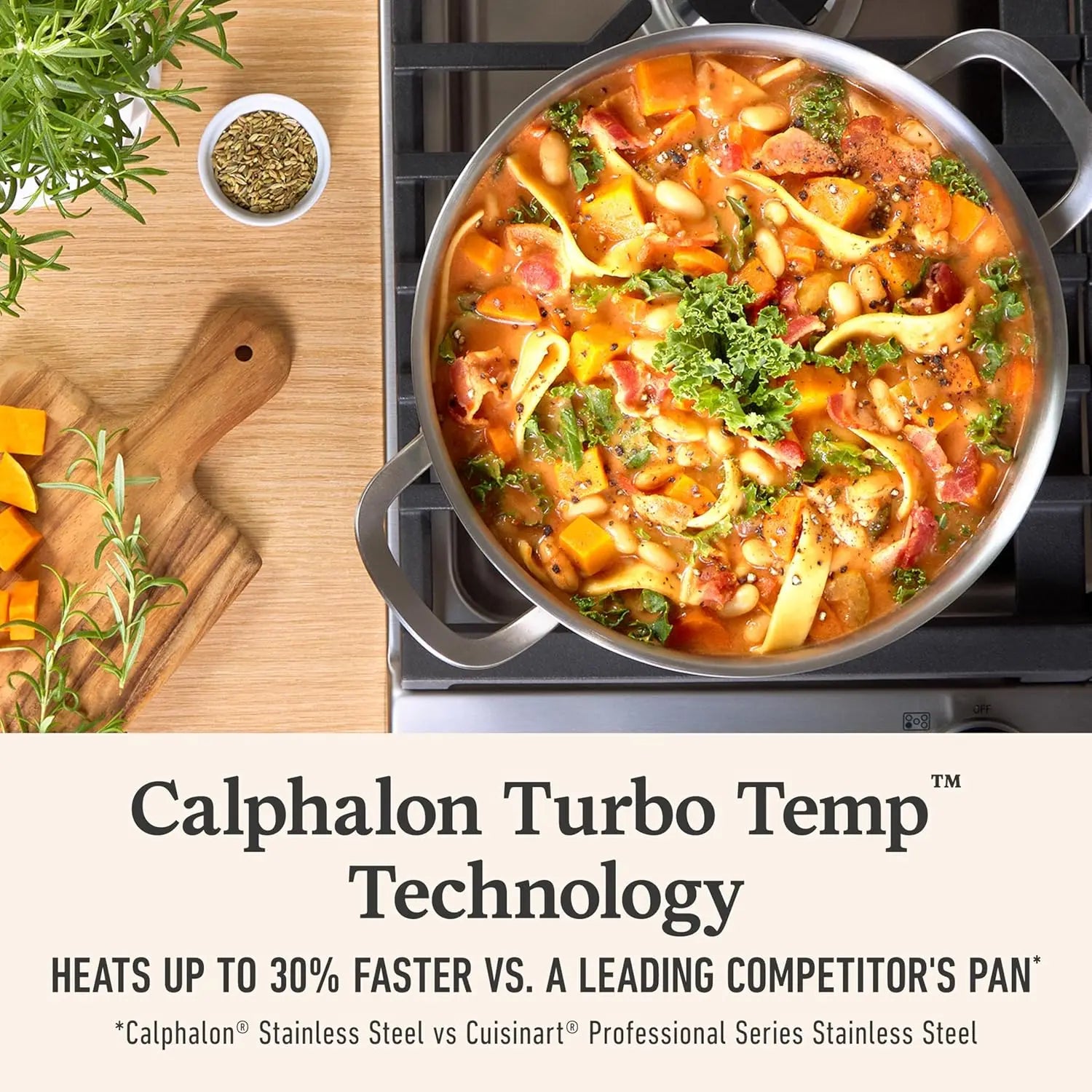 3-Ply Stainless Steel Cookware Set with Turbo Heat Tech,