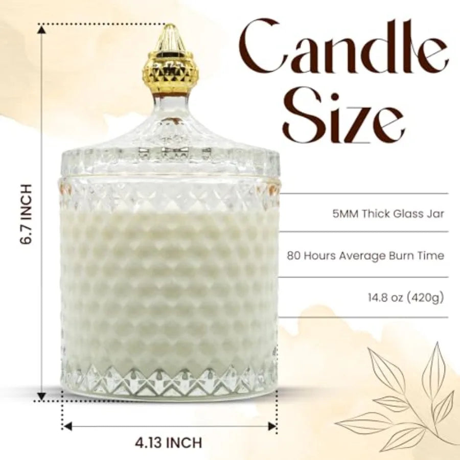 Luxury Scented Candle Gift Rare Fragrance in Elegant Glass Jar,