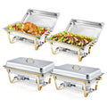 4 Pack Buffet Chafing Dish Set, 24.4X14X12 Inches Single Compartment