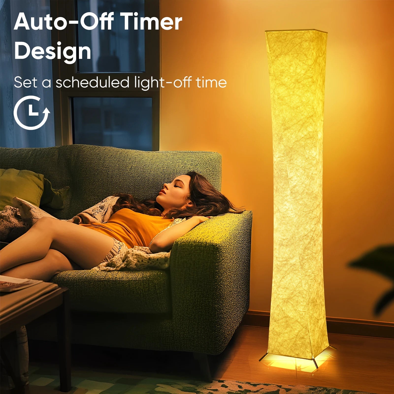 Soft Light Floor Lamp, 52" Simple Design Morden Slim Warm Light