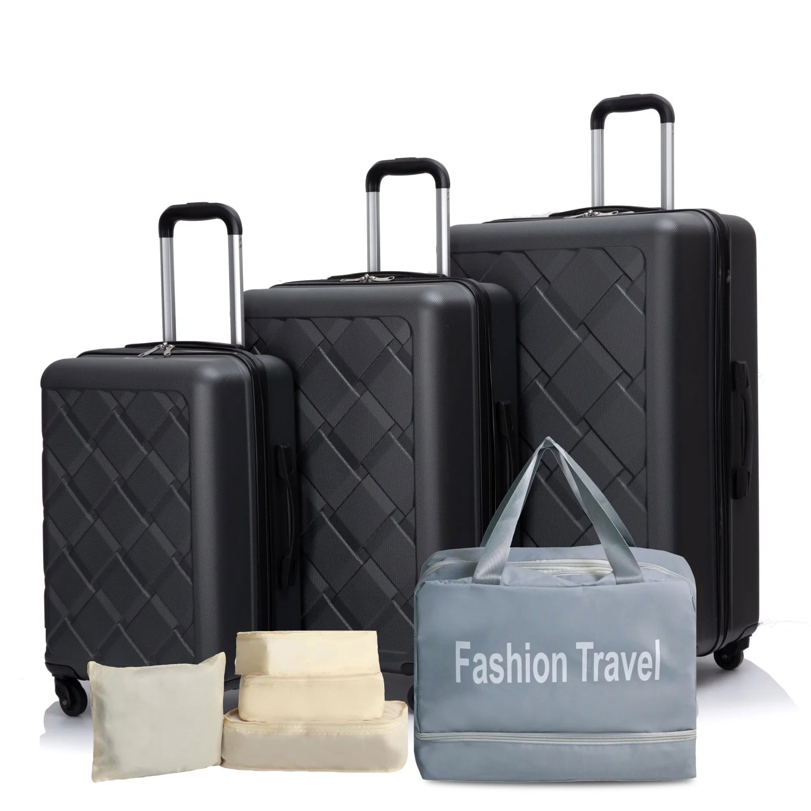 Luggage Sets 3 Piece with double spinner wheels and travel duffle bag,