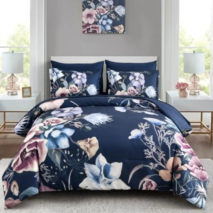 Floral Comforter Set 7 Pcs Flower Bed in a Bag