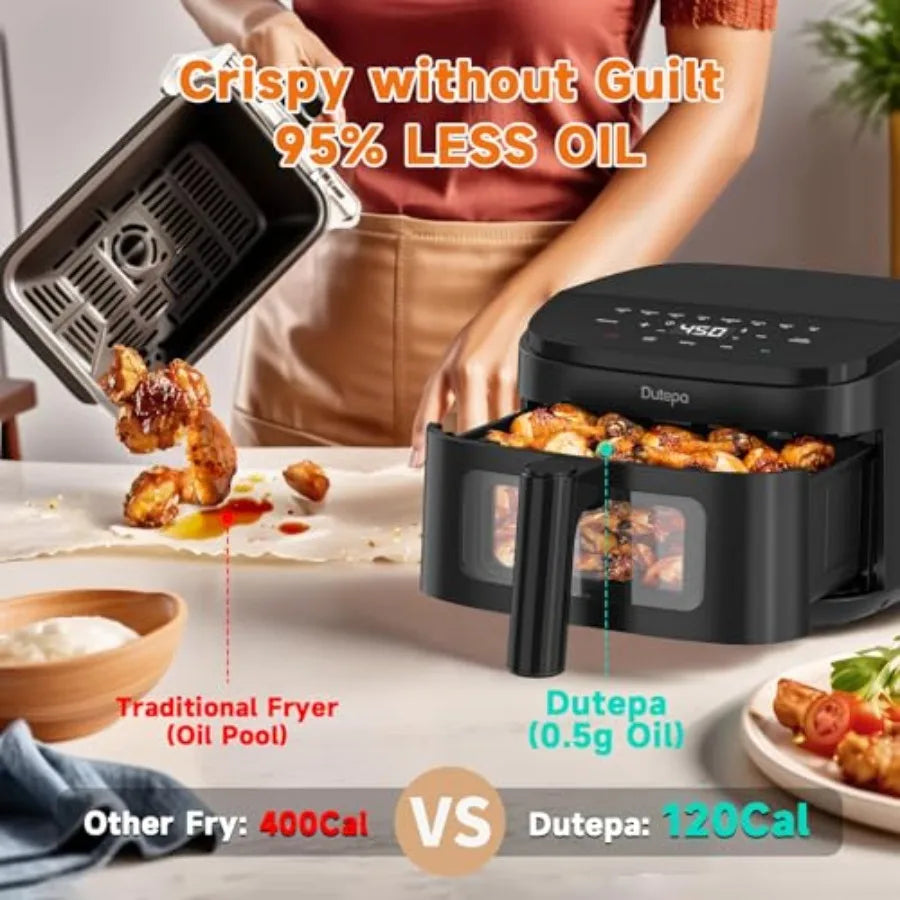 Air Fryer 8-in-1- 4.5Qt Compact , DC Motor Fast Crispy Cooking