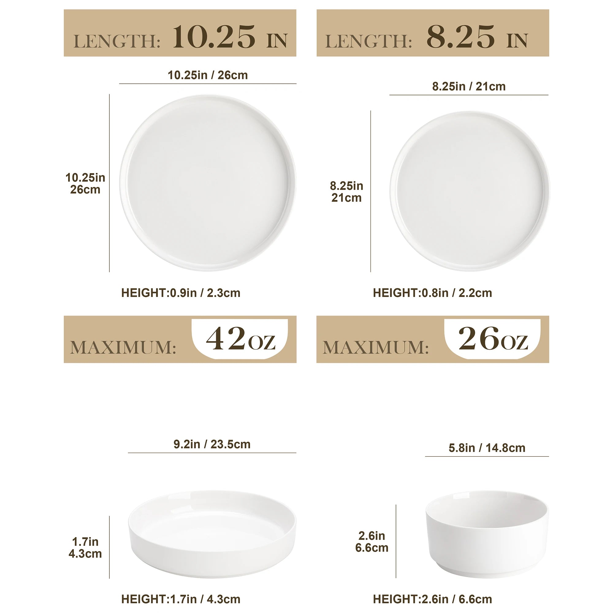 12/16/18/24 Piece Dinner Plates Sets