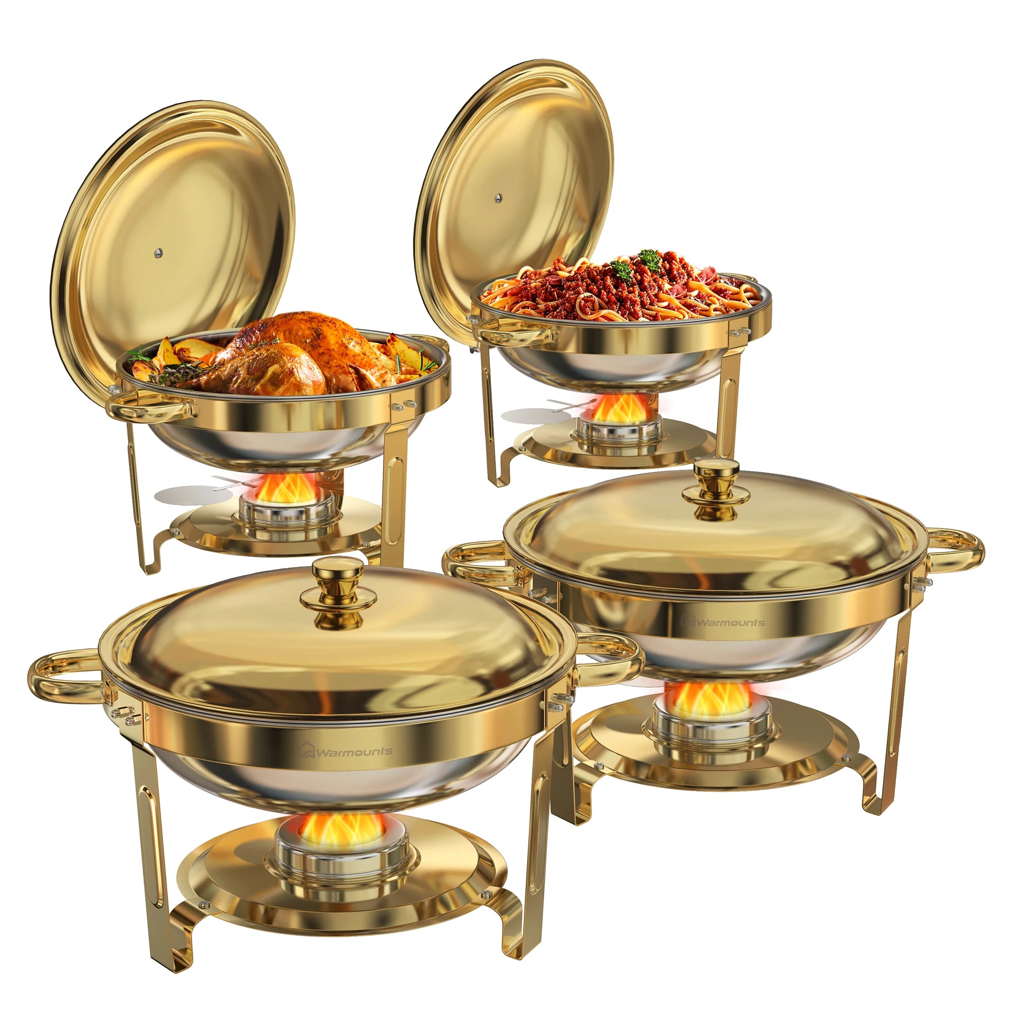 Round Chafing Dishes for Buffet 5 Qt,High