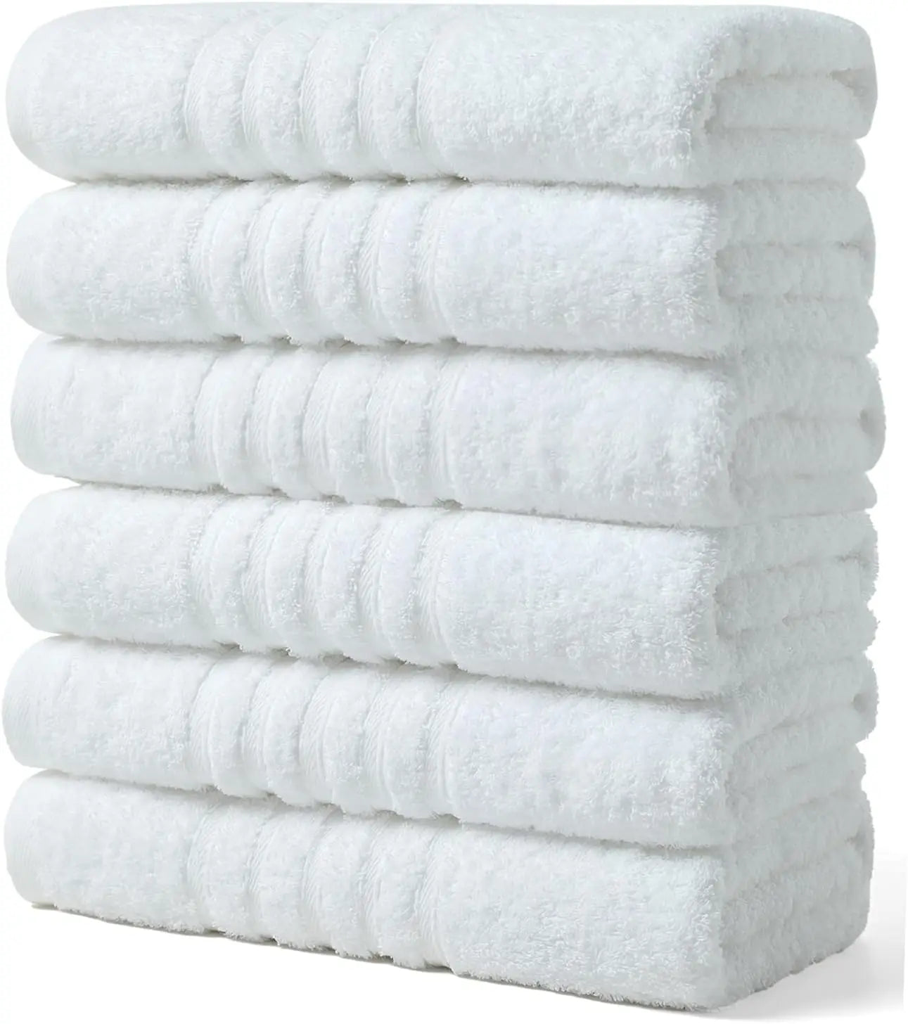 6-Pack 100% Cotton Bath Towels, 24x48 Inches,
