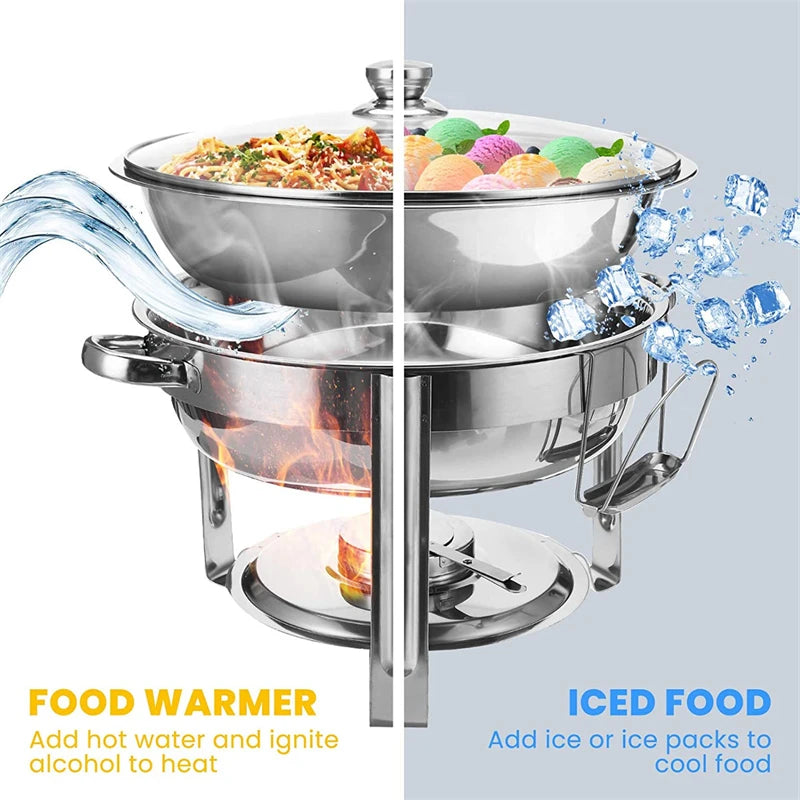 2PCS  4L Catering Buffet Set Food Chafing Dishes Stainless Steel