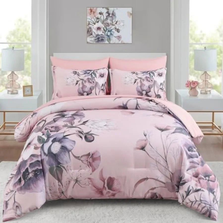 Floral Comforter Set 7 Pcs Flower Bed in a Bag