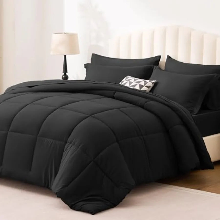 Comforter Set 7 Pieces Bed in a Bag All Season Bedding Sets