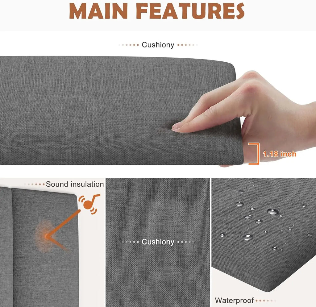 Queen Size Upholstered Wall Mounted Headboard