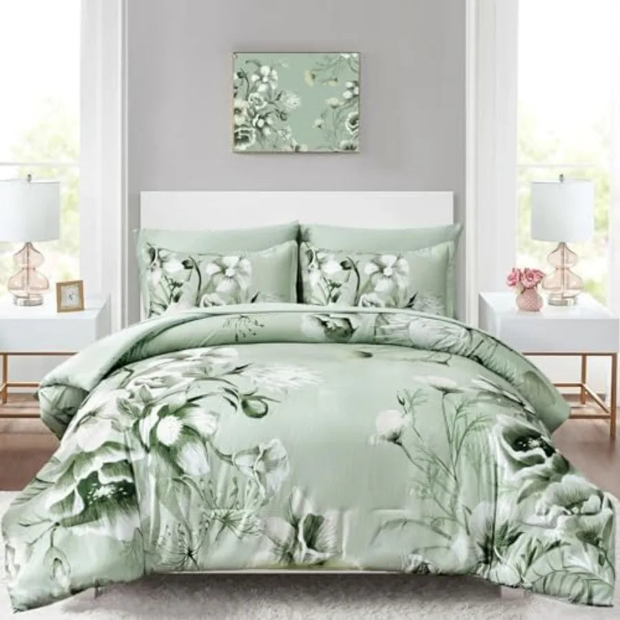 Floral Comforter Set 7 Pcs Flower Bed in a Bag