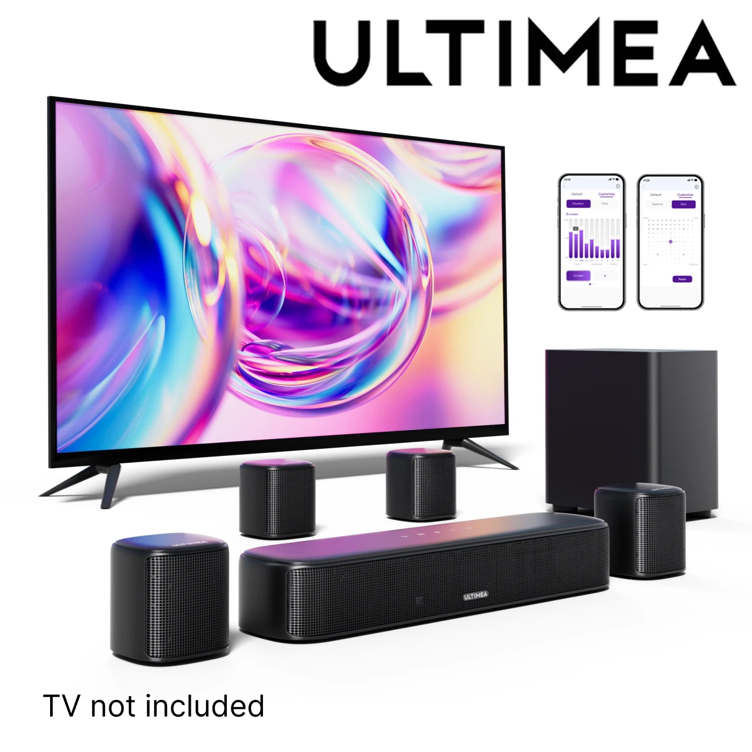 ULTIMEA 7.1 Channel Sound Bar System for TV with 4 Surround Speakers,