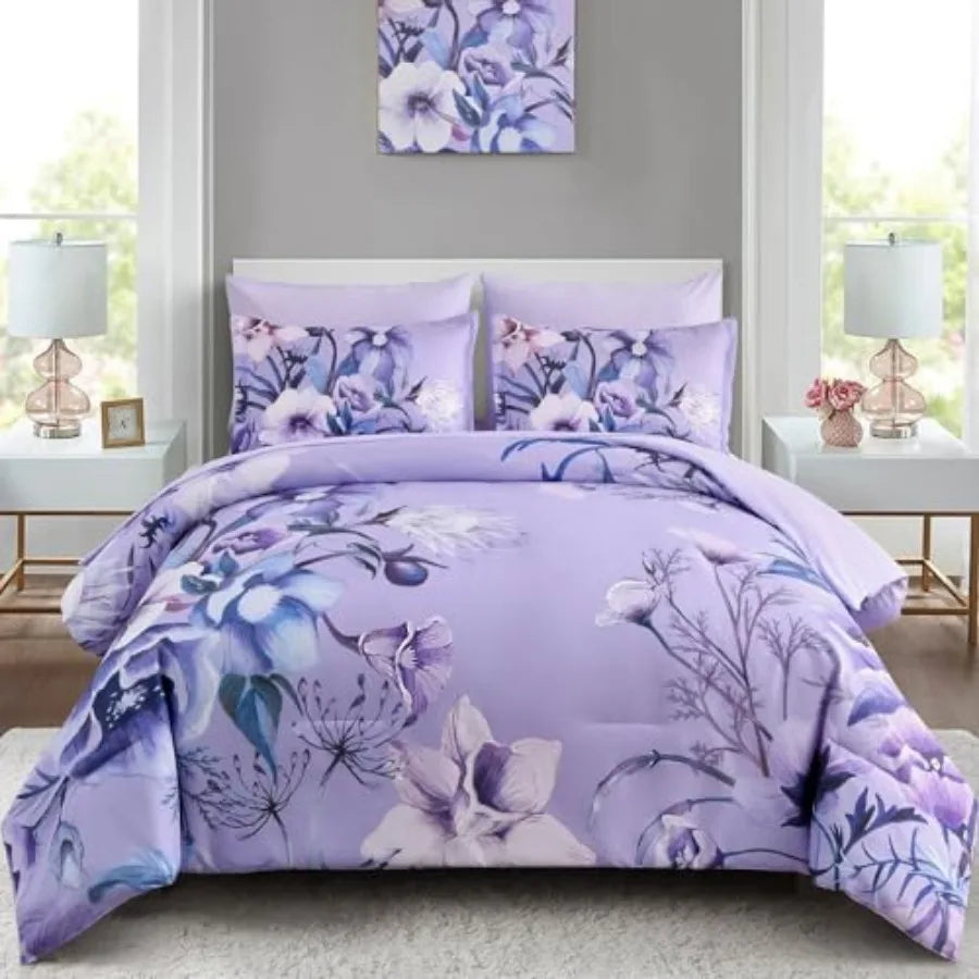Floral Comforter Set 7 Pcs Flower Bed in a Bag