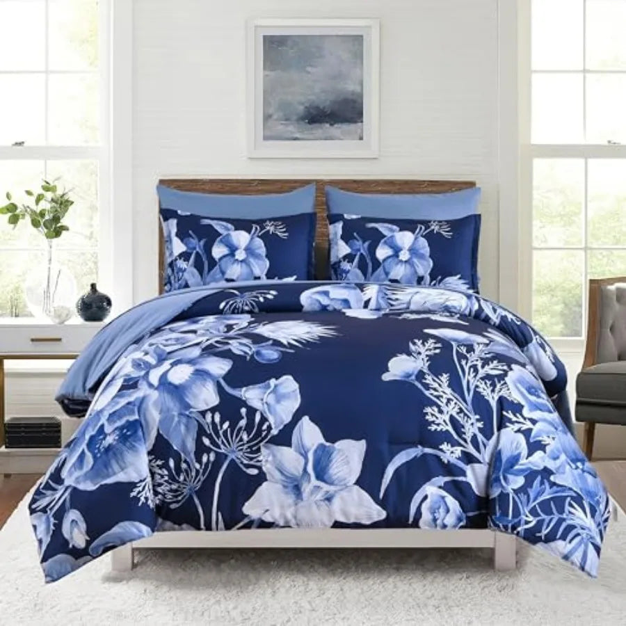 Floral Comforter Set 7 Pcs Flower Bed in a Bag