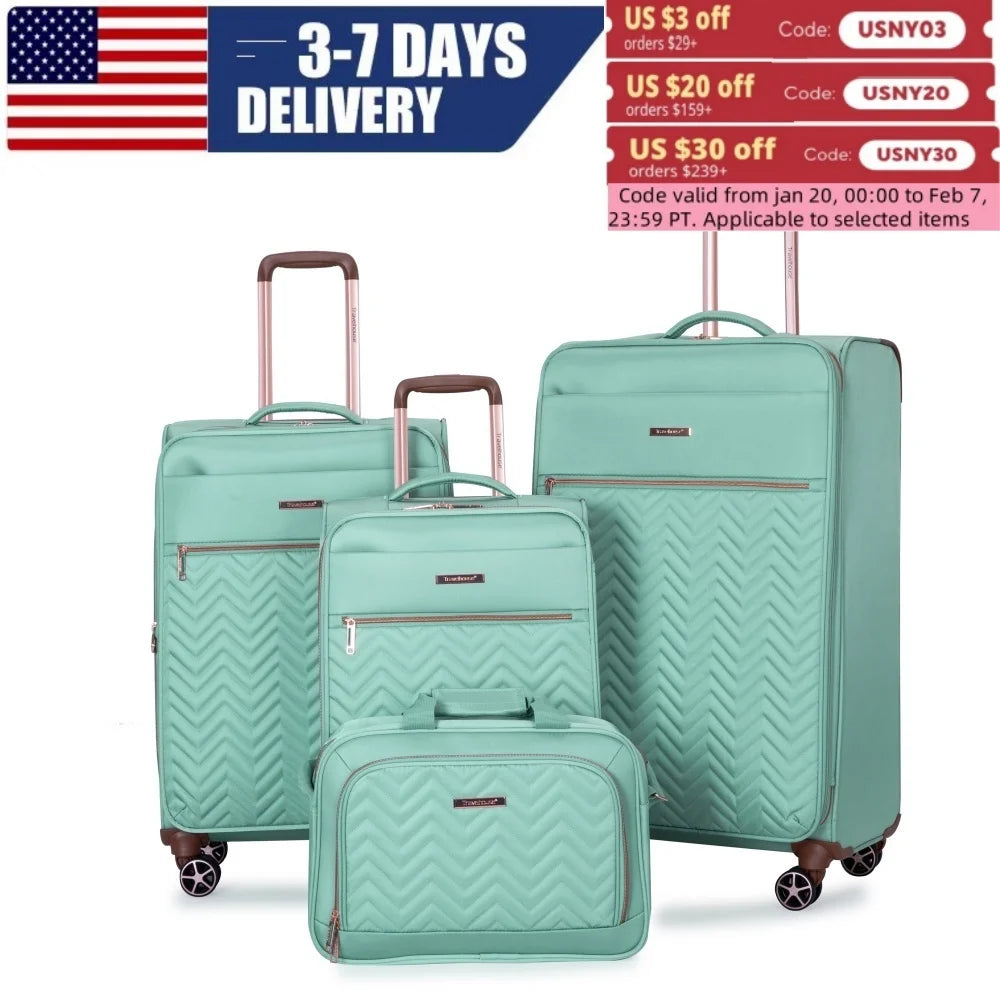 4 Piece Luggage Set Lightweight with Wheels
