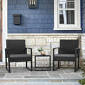 3 Pieces Outdoor Patio Wicker Furniture Set,  with Coffee Table for Yard and Bistro