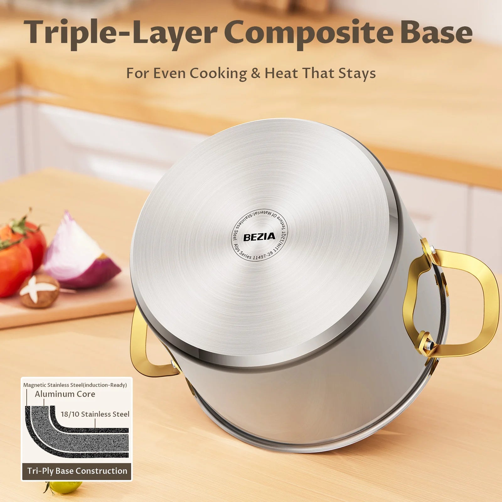 6/8/12 QT Stainless Steel Stockpot with Lid,
