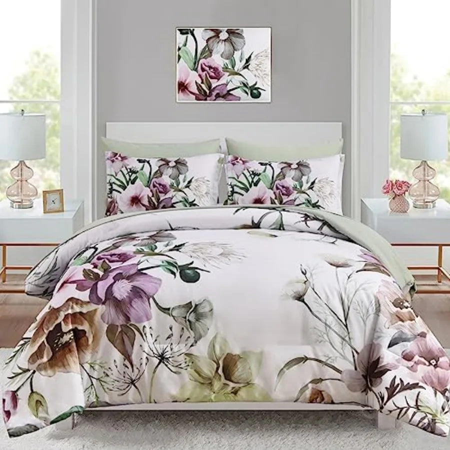 Floral Comforter Set 7 Pcs Flower Bed in a Bag