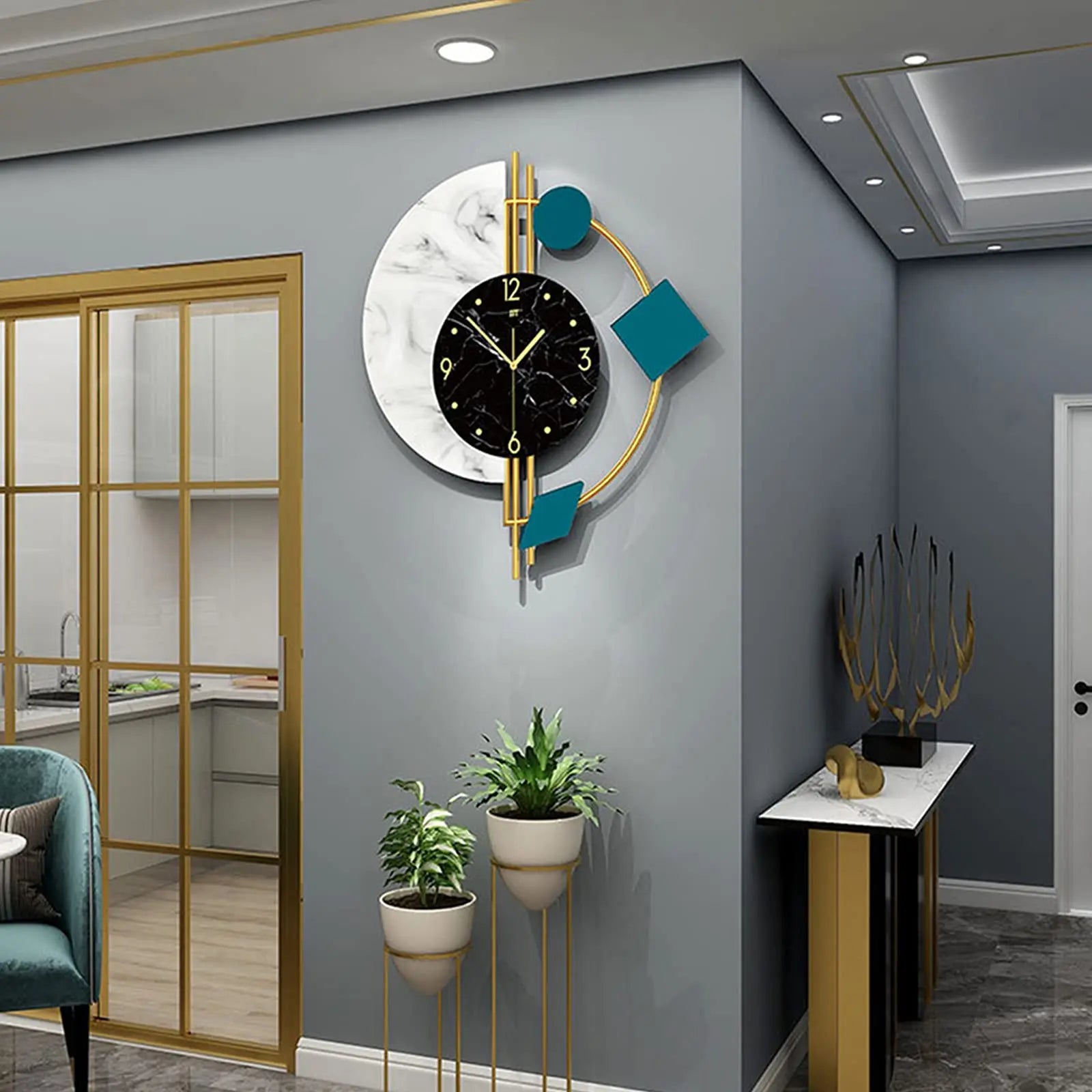 22" Marble Wall Clock Nordic Style