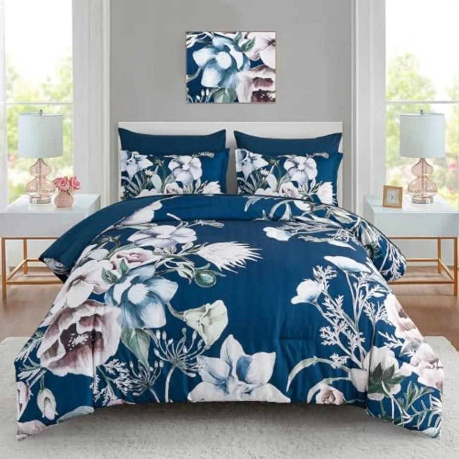 Floral Comforter Set 7 Pcs Flower Bed in a Bag