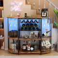 Illuminated Wine Bar Cabinet with Power Outlets,