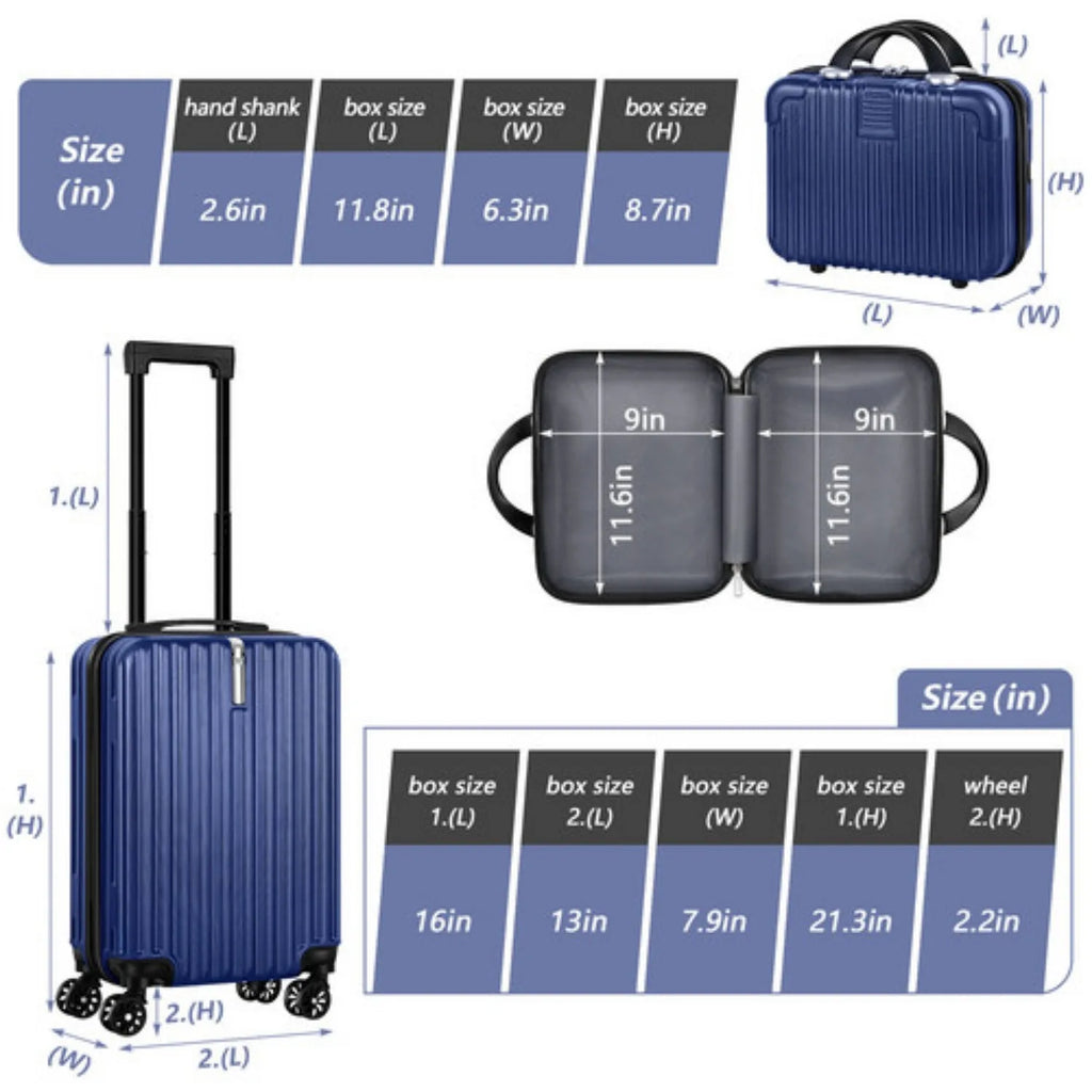 2-Piece Hardshell Luggage Set (20"+14") - Nesting Spinner