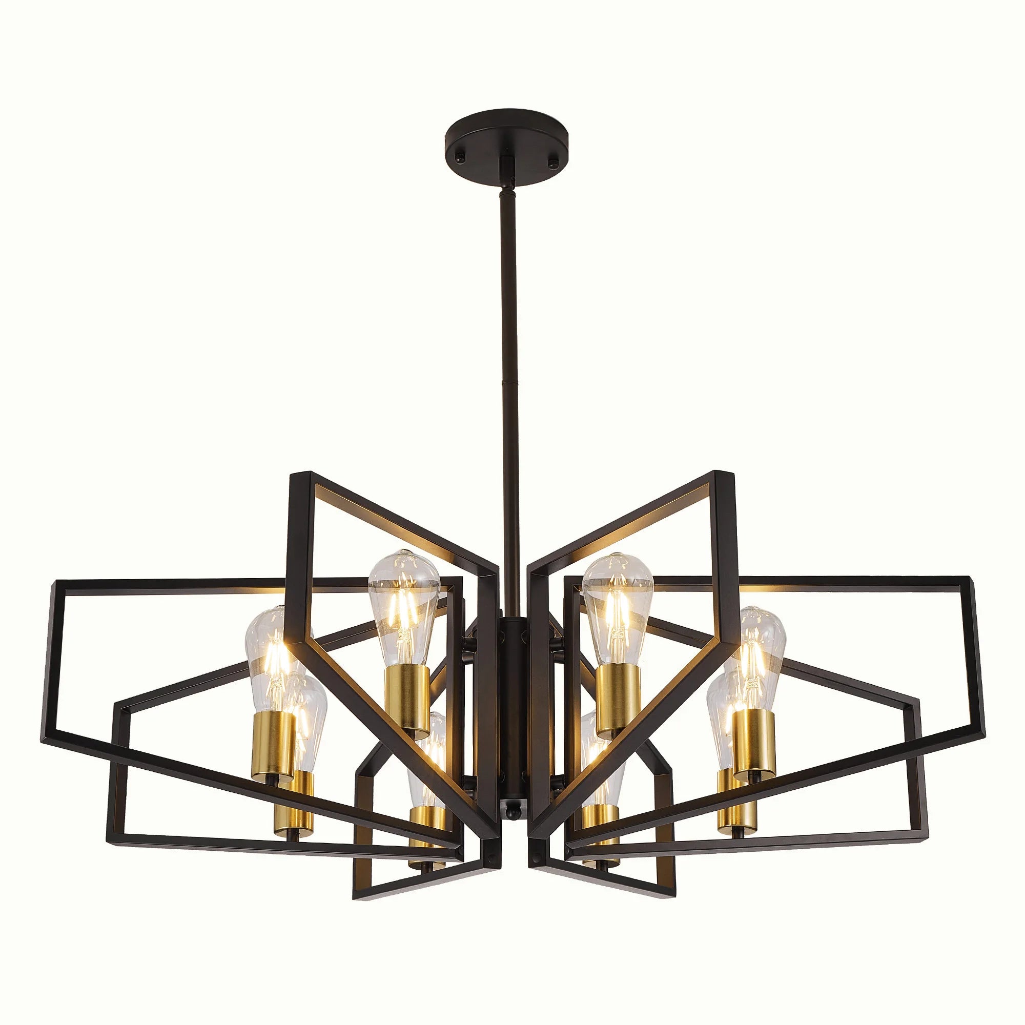 Modern 8-Light Geometric Chandelier