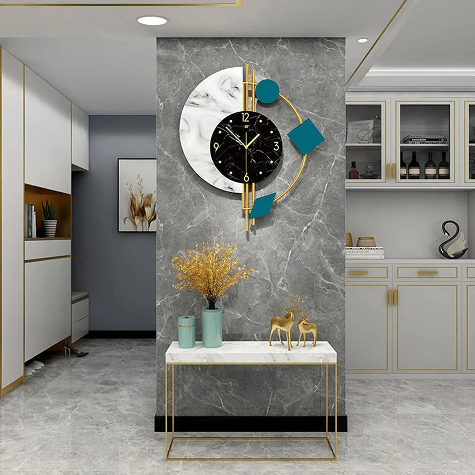 22" Marble Wall Clock Nordic Style