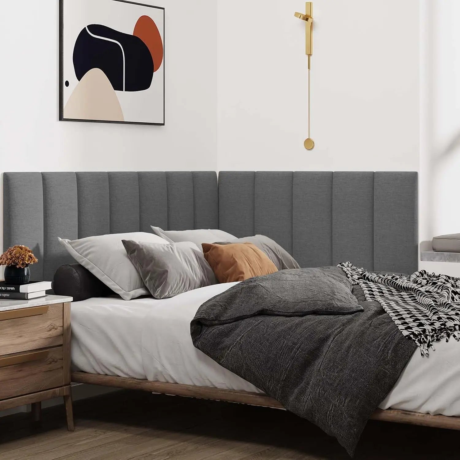 Queen Size Upholstered Wall Mounted Headboard