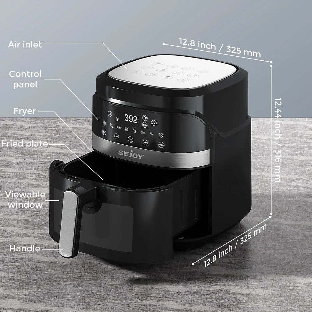 8-in-1 Air Fryer 6 Qt, Premium Ceramic Coating,Precise Heating