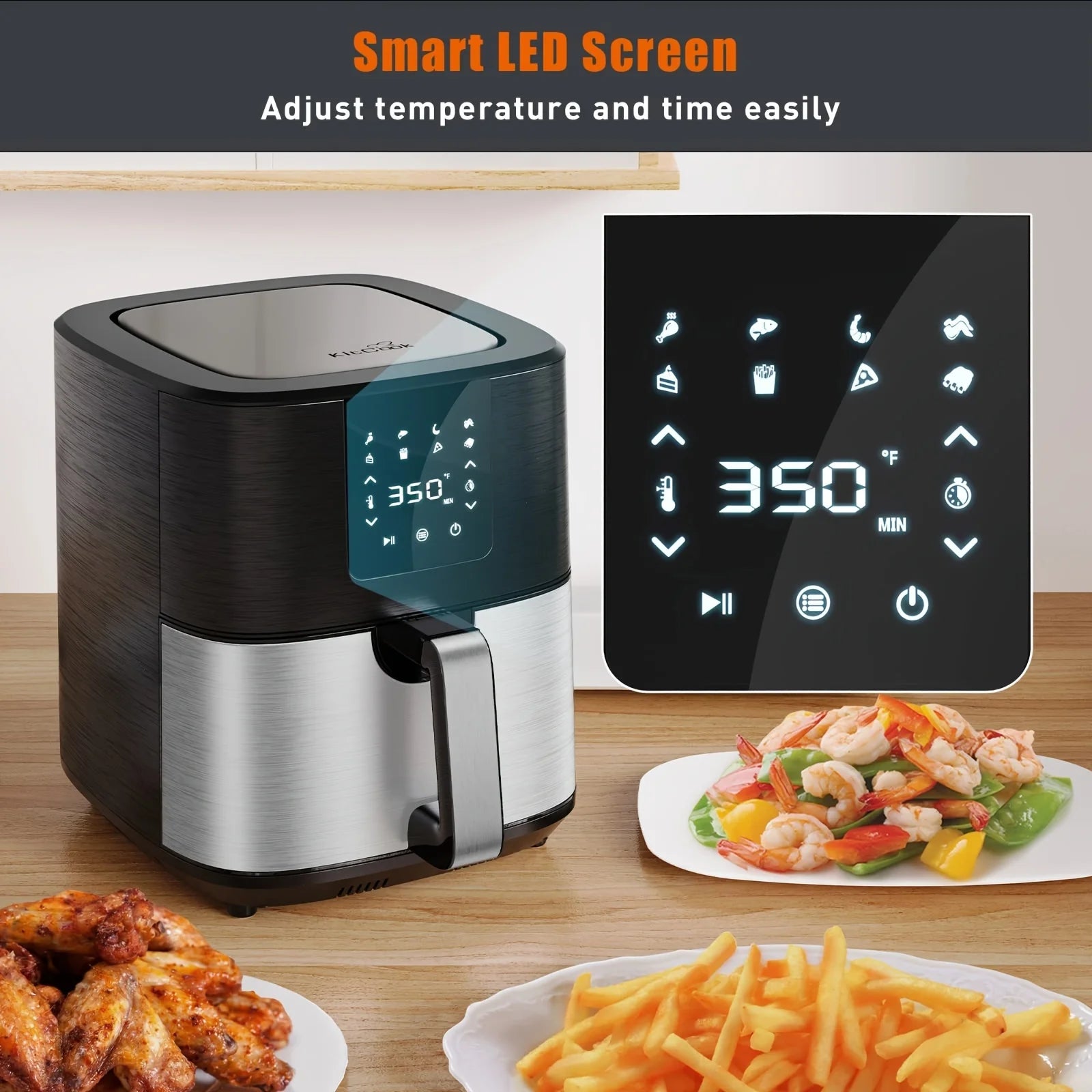 KitCook Large Air Fryer, 1500W 7QT AirFryer Cooker