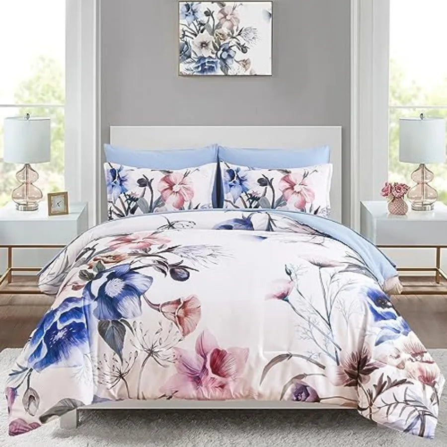 Floral Comforter Set 7 Pcs Flower Bed in a Bag