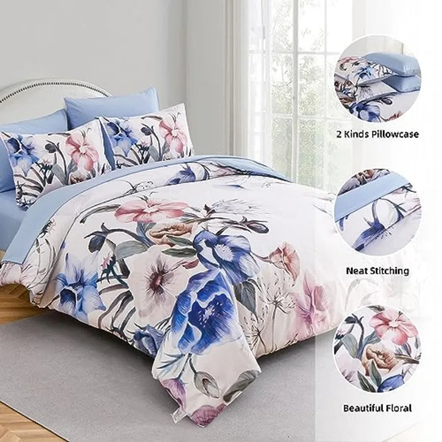 Floral Comforter Set 7 Pcs Flower Bed in a Bag